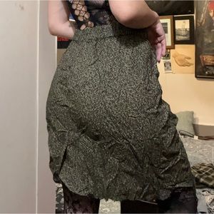 Tan/black floral mini skirt